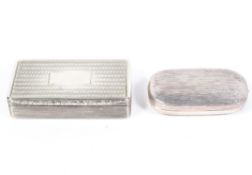 A 19th century white metal snuff box of rectangular form,