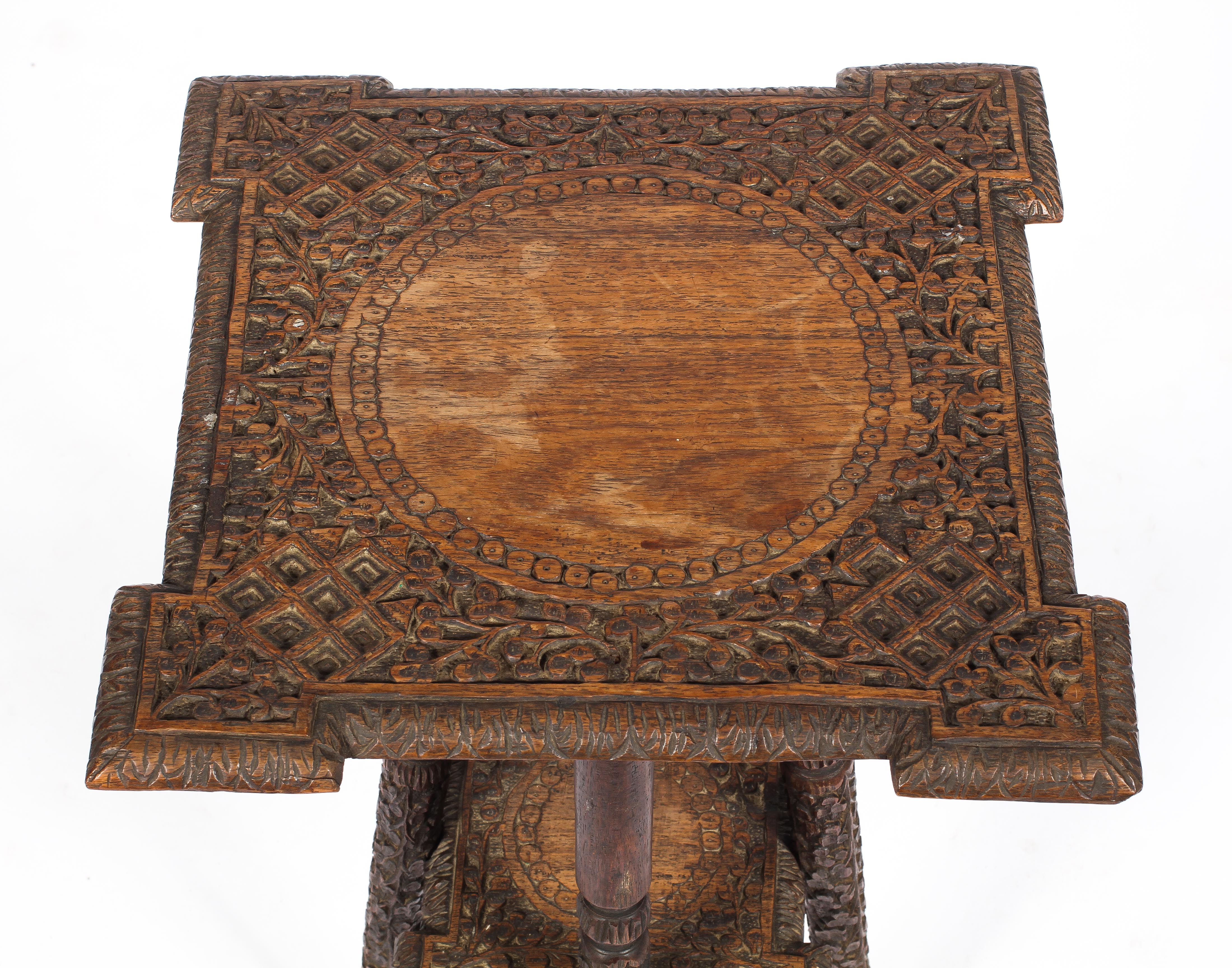 An Anglo-Indian carved hardwood occasional table, late 19th/early 20th century, - Image 2 of 2