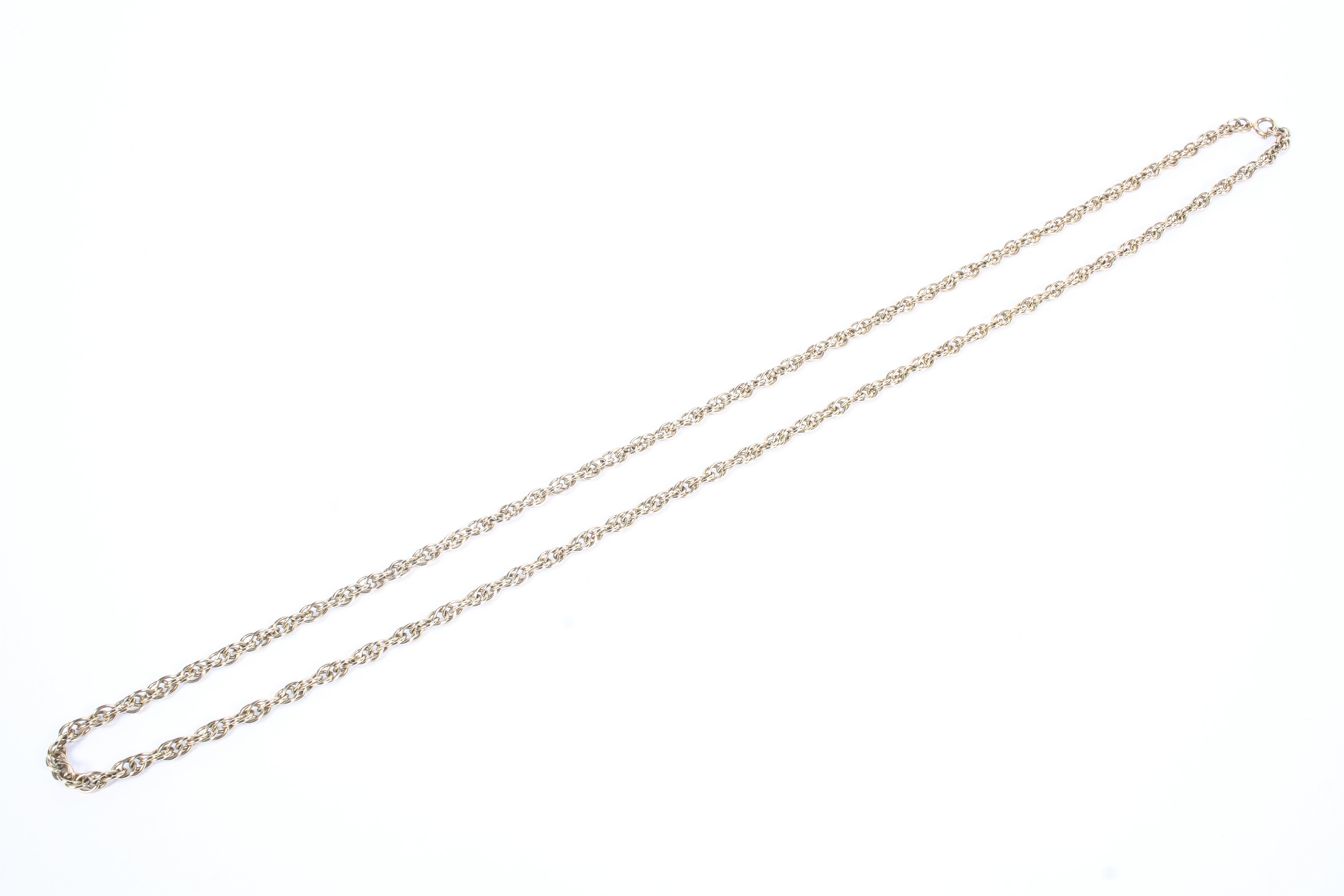 A 9ct gold rope twist necklace. 31g. 74cm.