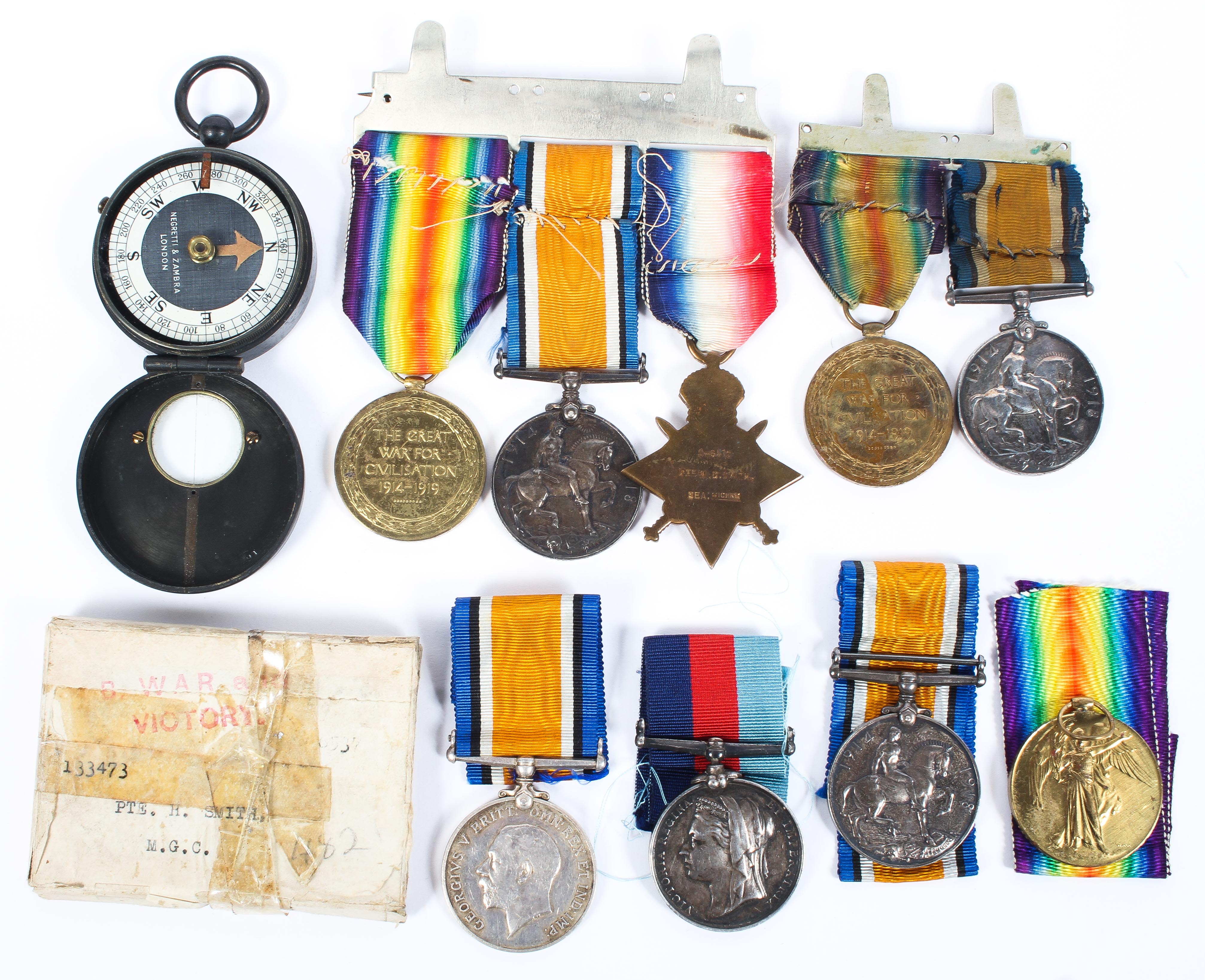 A collection of Victorian and WWI medals to include Egypt 1882 awarded to W.