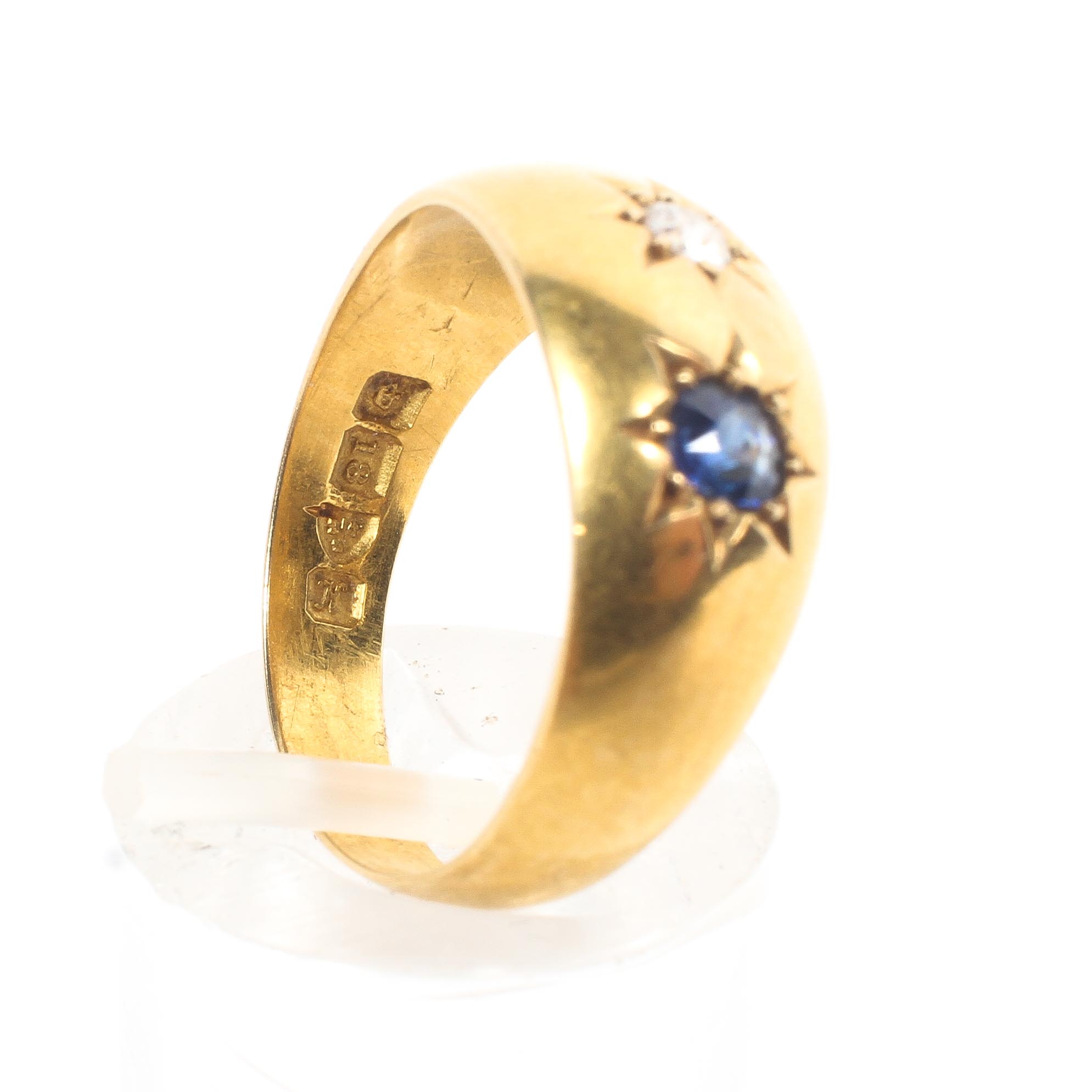 An 18ct gold sapphire and diamond ring, - Image 5 of 6