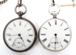 Two late 19th/early 20th century silver cased open faced pocket watches,