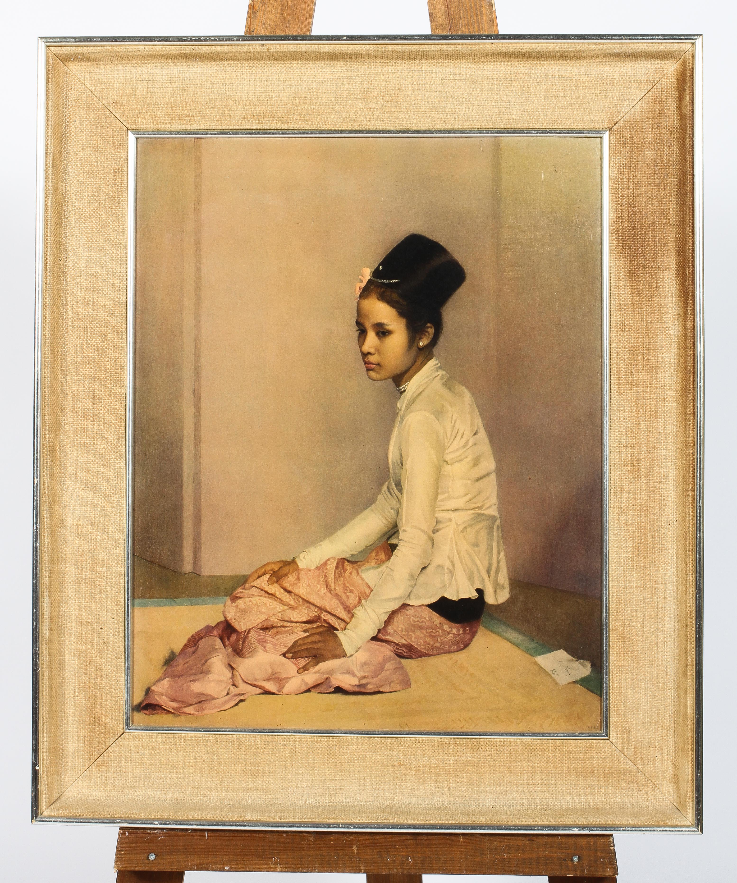 After Sir Gerald Kellly (1879-1972), a vintage print of Saw Ohn Nyun, Princess of Burma, - Image 2 of 3