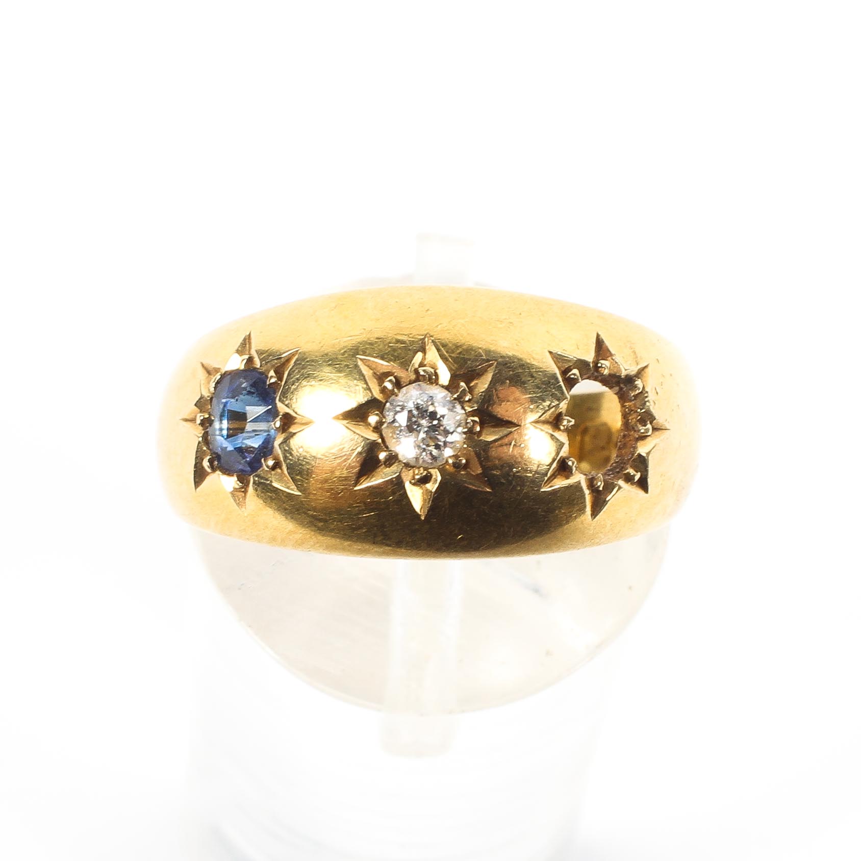 An 18ct gold sapphire and diamond ring, - Image 2 of 6