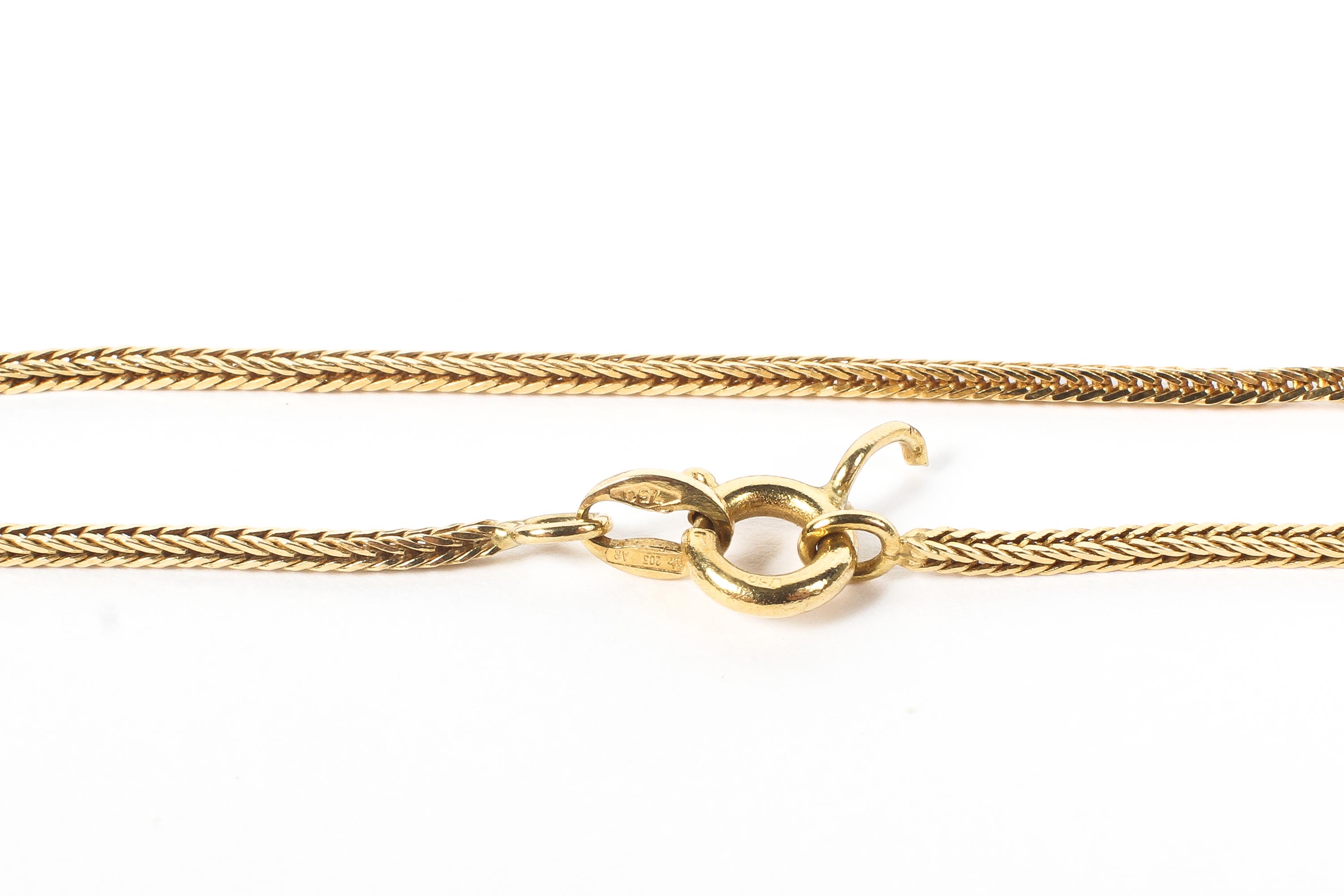An 18ct gold flat link chain necklace. 5.5g. - Image 2 of 2