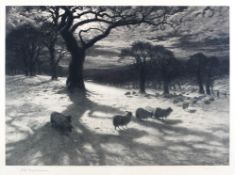 Joseph Farquharson (1846-1935), 1902, Snow Clad Pastures, engraving, signed lower left, framed,