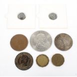 A selection of assorted coinage, to include two coins from Antiquity,