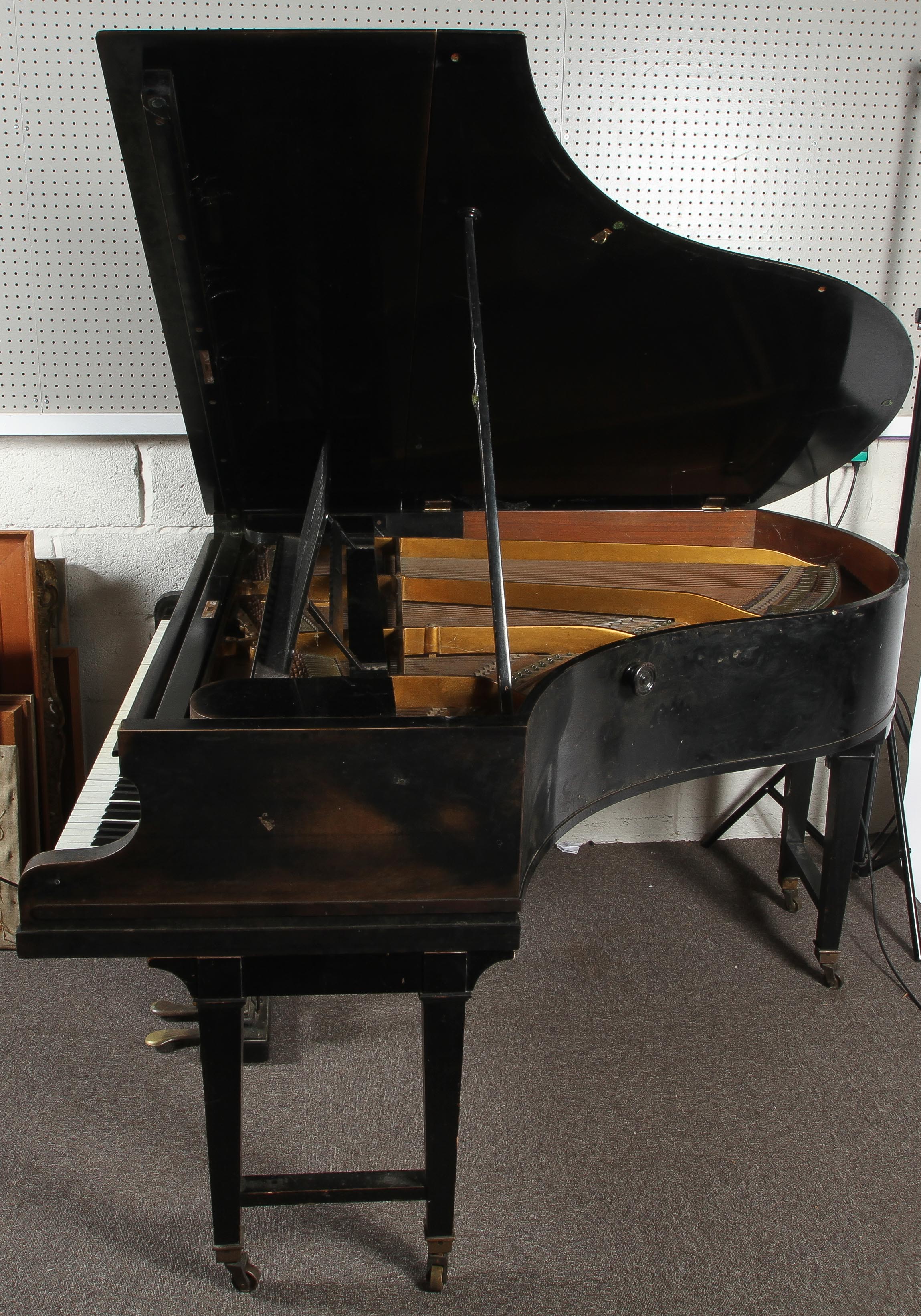 A vintage C. Bechstein baby grand piano, on wheels, in ebonised case, approximately 162cm long. - Image 5 of 7