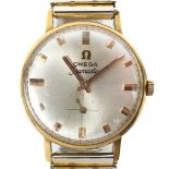 An 18ct gold backed Omega Seamaster wristwatch, the silvered dial with baton hour markers,