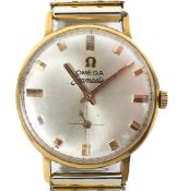 An 18ct gold backed Omega Seamaster wristwatch, the silvered dial with baton hour markers,