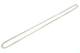 A 9ct gold box link necklace. 55g. 74cm.