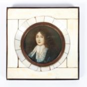 A portrait miniature of a gentleman on ivory, dressed in the 17th century style,