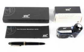 A Montblanc Masterpiece Black fountain pen, bearing branded gilt-metal mounts, in original box,