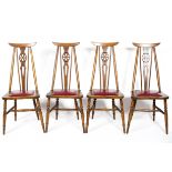 A set of four Ercol style oak kitchen chairs, circa 1970,