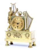 An Empire style gilt-metal mantel clock, late 19th/early 20th century,