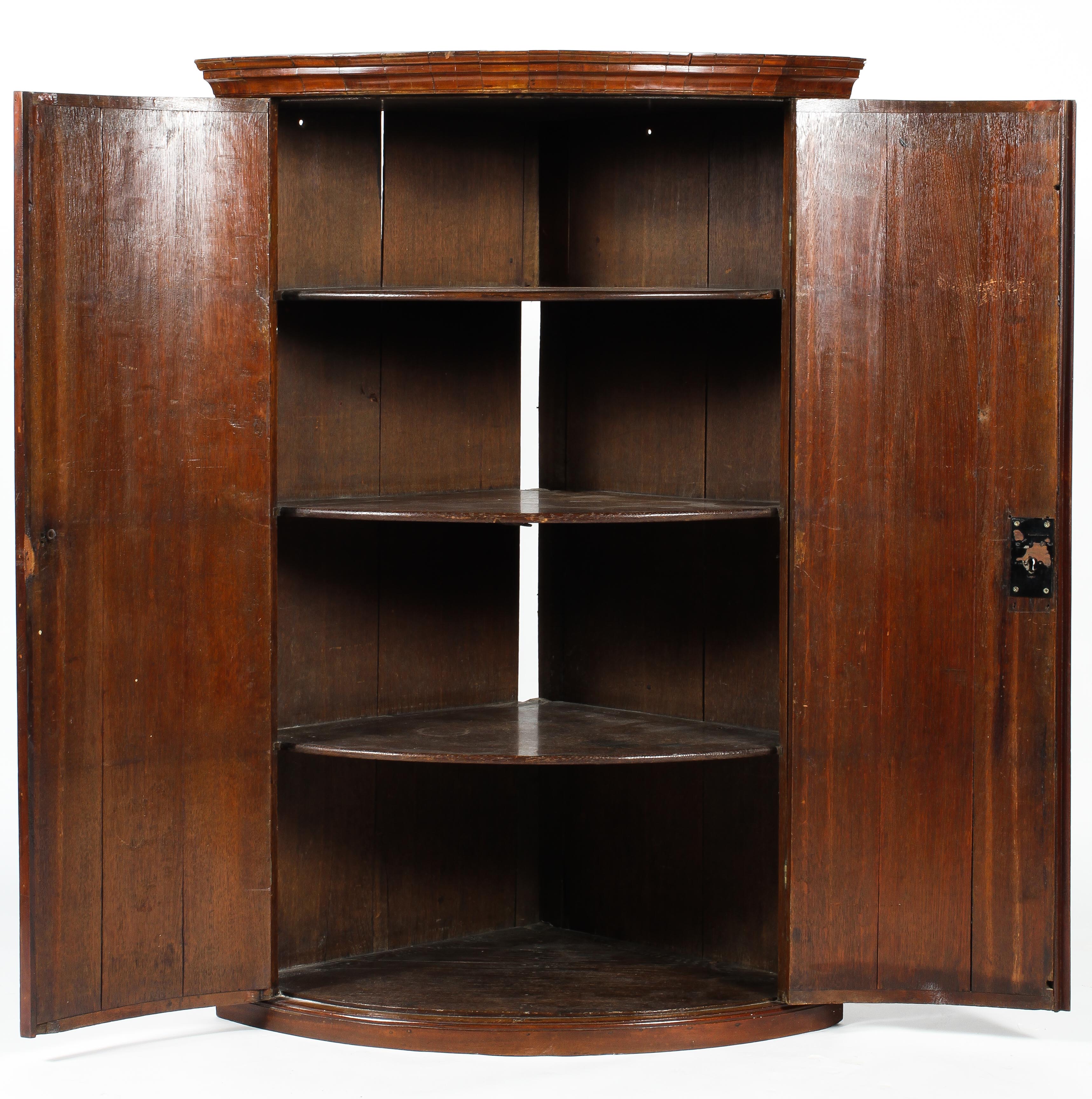 A large Georgian mahogany corner cabinet, d-shaped, - Image 2 of 2