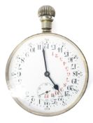 A vintage white metal cased Goliath Maritime 24hr pocket watch,