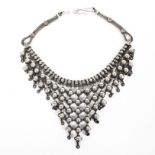 Omani style white metal necklace. marked 925 142g.
