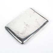 A late Victorian silver cigarette case with hinged lid,