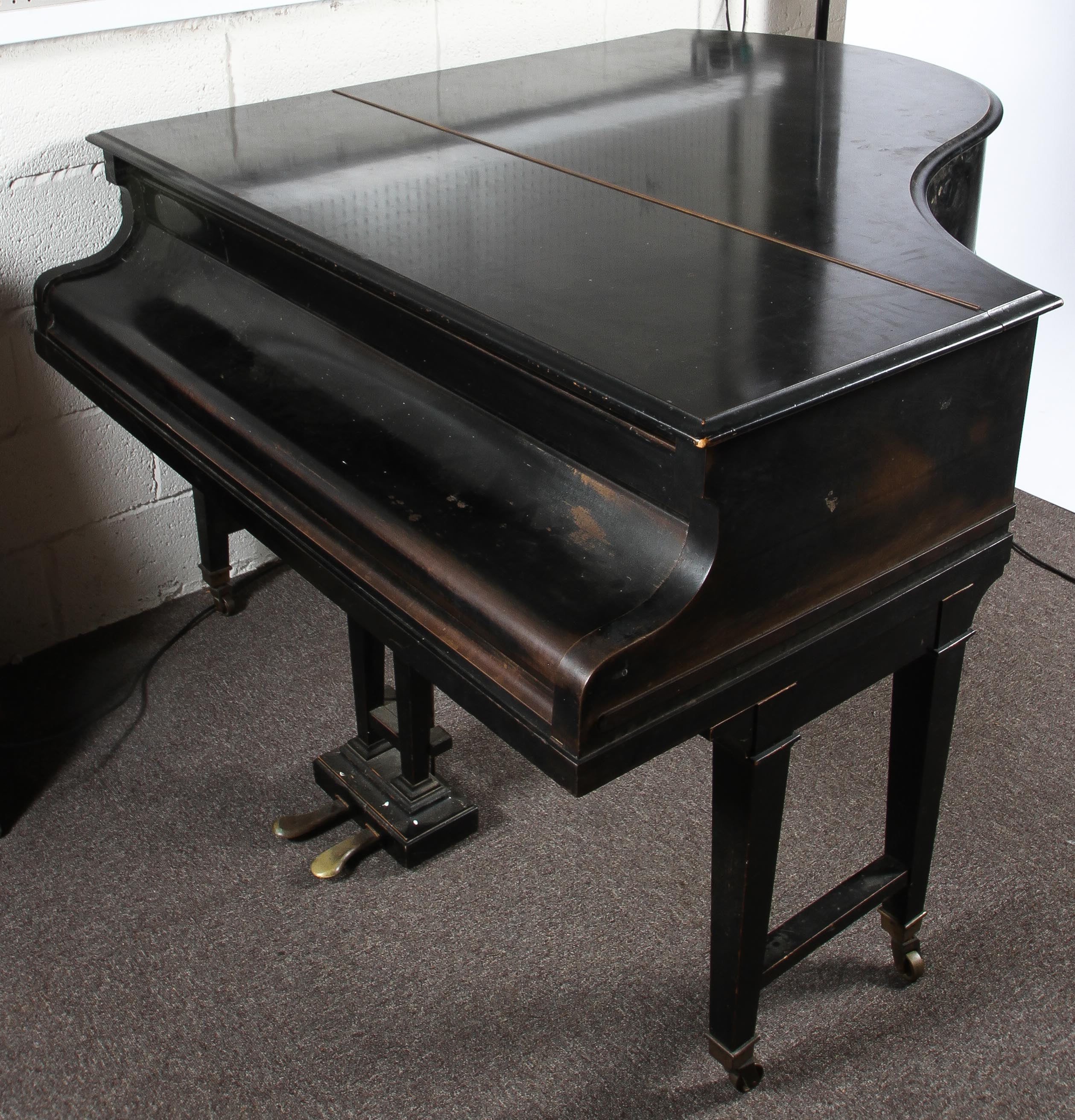 A vintage C. Bechstein baby grand piano, on wheels, in ebonised case, approximately 162cm long. - Image 7 of 7
