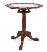 A mahogany tripod occasional table,