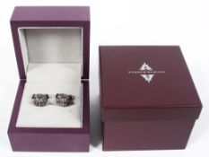 A pair of sterling silver British Bulldog cufflinks with enamelled Union Jack backs. Boxed. 20g.