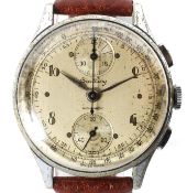 A vintage gentleman's Breitling chronograph wristwatch, steel cased,