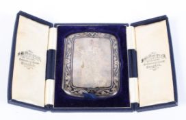 An Oriental silver cigarette case,