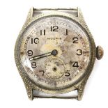 A WWII era Moeris military issue ATP wristwatch, numbered P5803 under broad arrow mark,