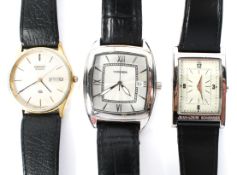 Three gents wristwatches, comprising; Seiko quartz,