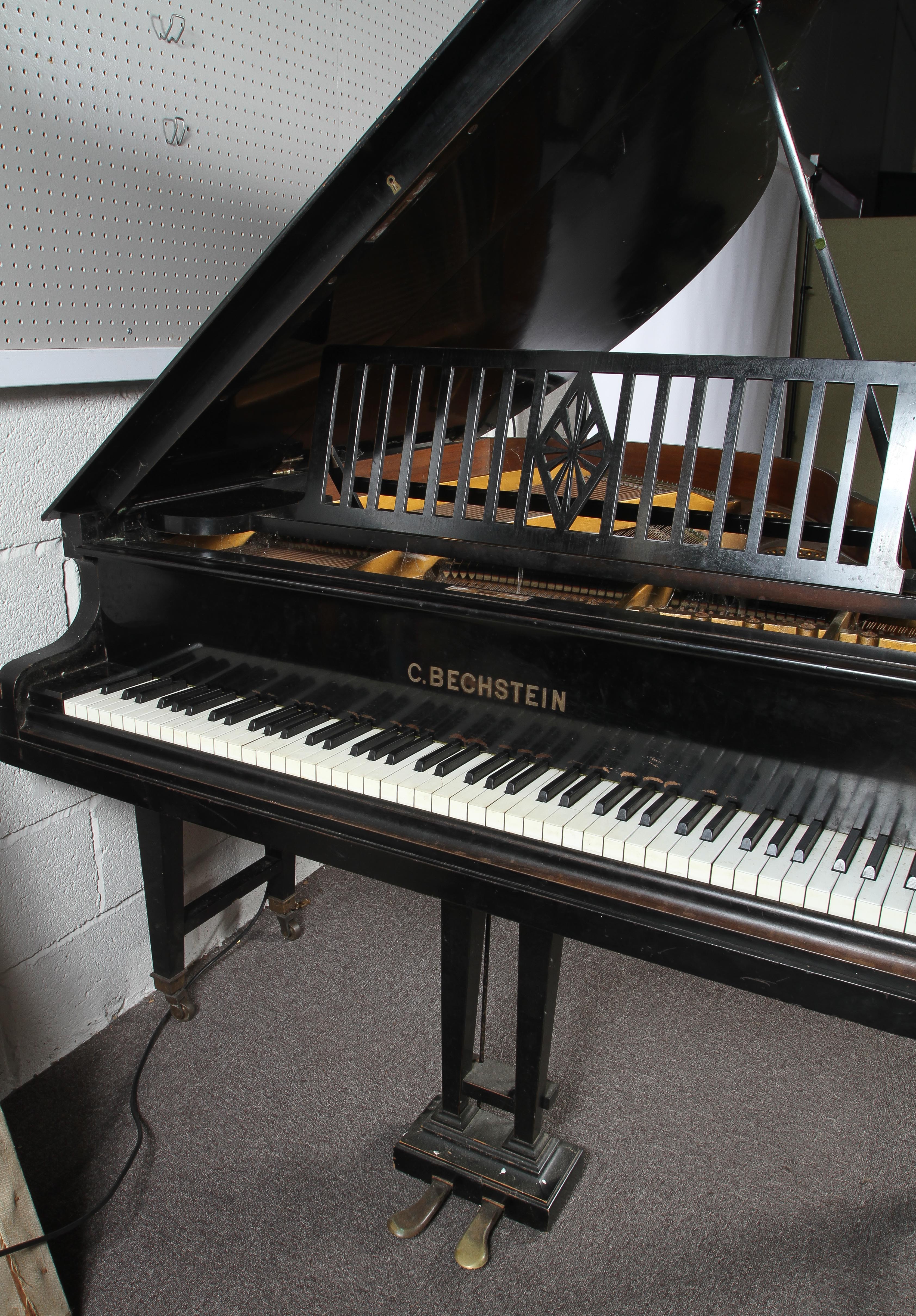 A vintage C. Bechstein baby grand piano, on wheels, in ebonised case, approximately 162cm long. - Image 2 of 7