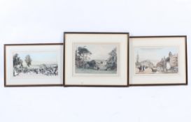 Thomas Shotter Boys (1803-1874), three framed hand coloured lithographs of views of London,