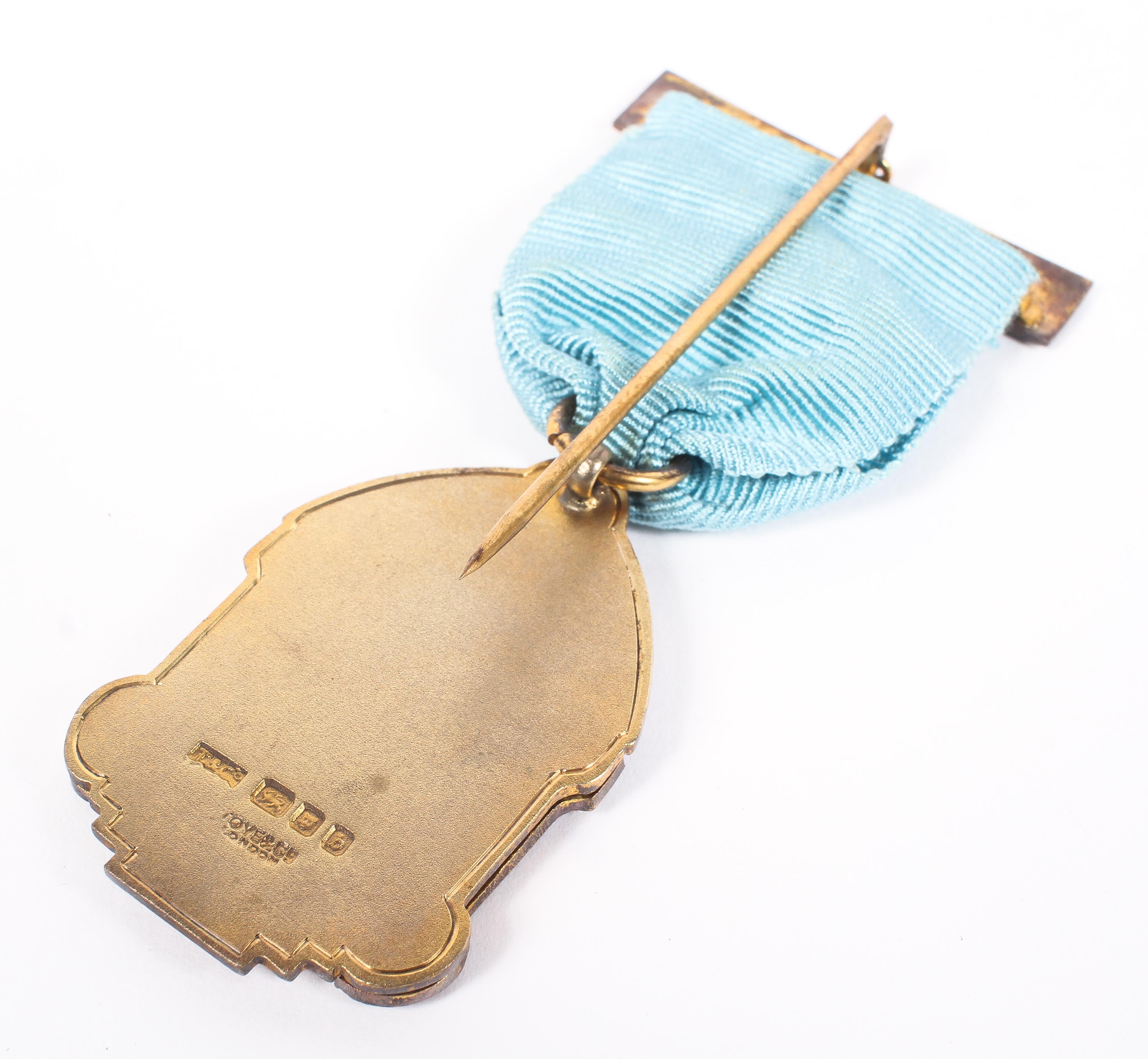 A gilt silver Masonic Jewel medal with enamel decoration, Elopura Lodge. - Image 4 of 4