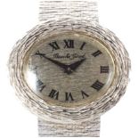 A Ladies Beuche Girod 18ct white gold manual wind wristwatch.