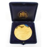 A 22ct gold Anniversary of Dunkirk commemorative medal coin.