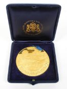 A 22ct gold Anniversary of Dunkirk commemorative medal coin.