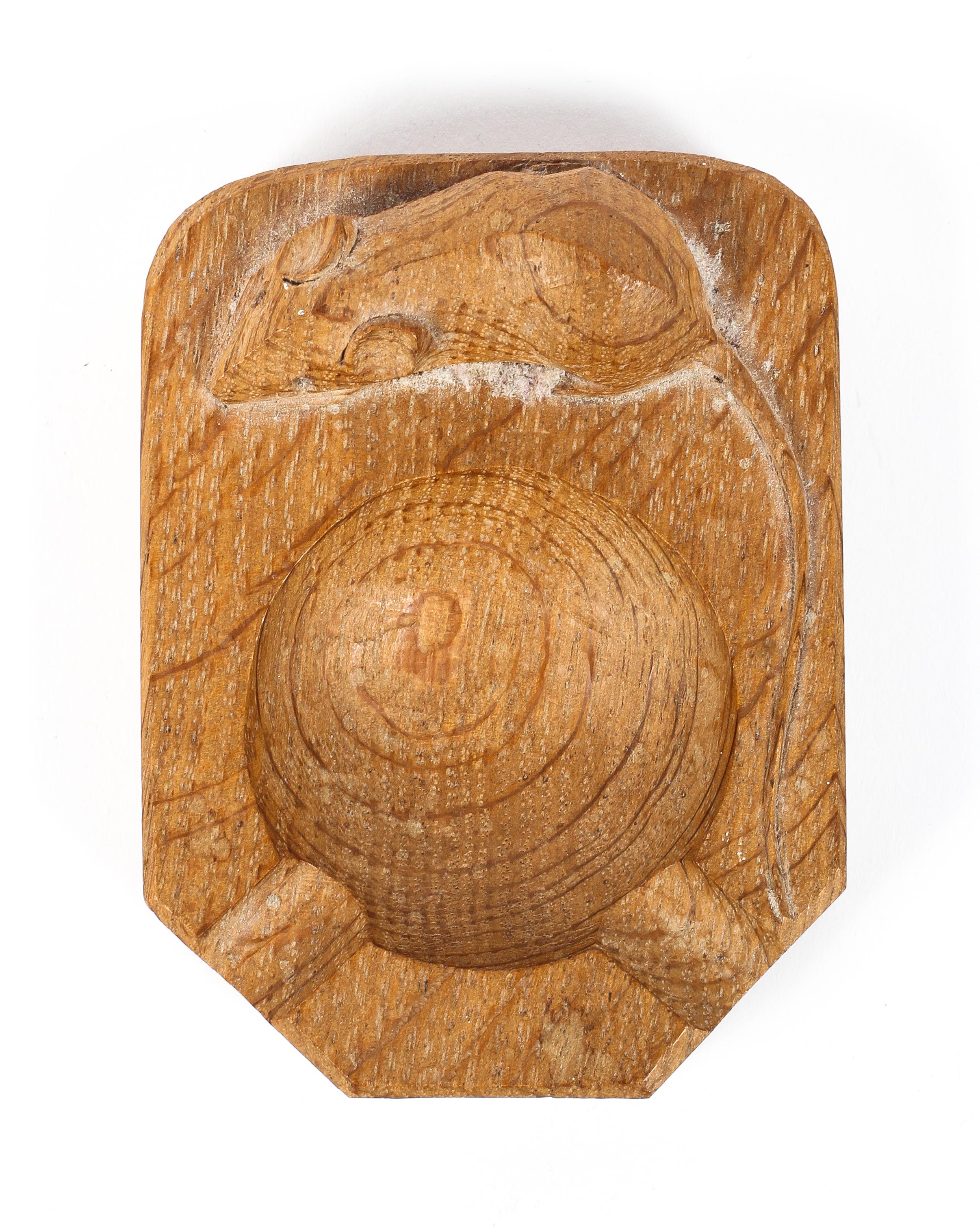 A Robert 'Mouseman' Thompson carved oak ashtray, of canted rectangular form, - Image 2 of 2