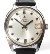 A vintage Alpina stratomatic wristwatch, stainless steel cased,