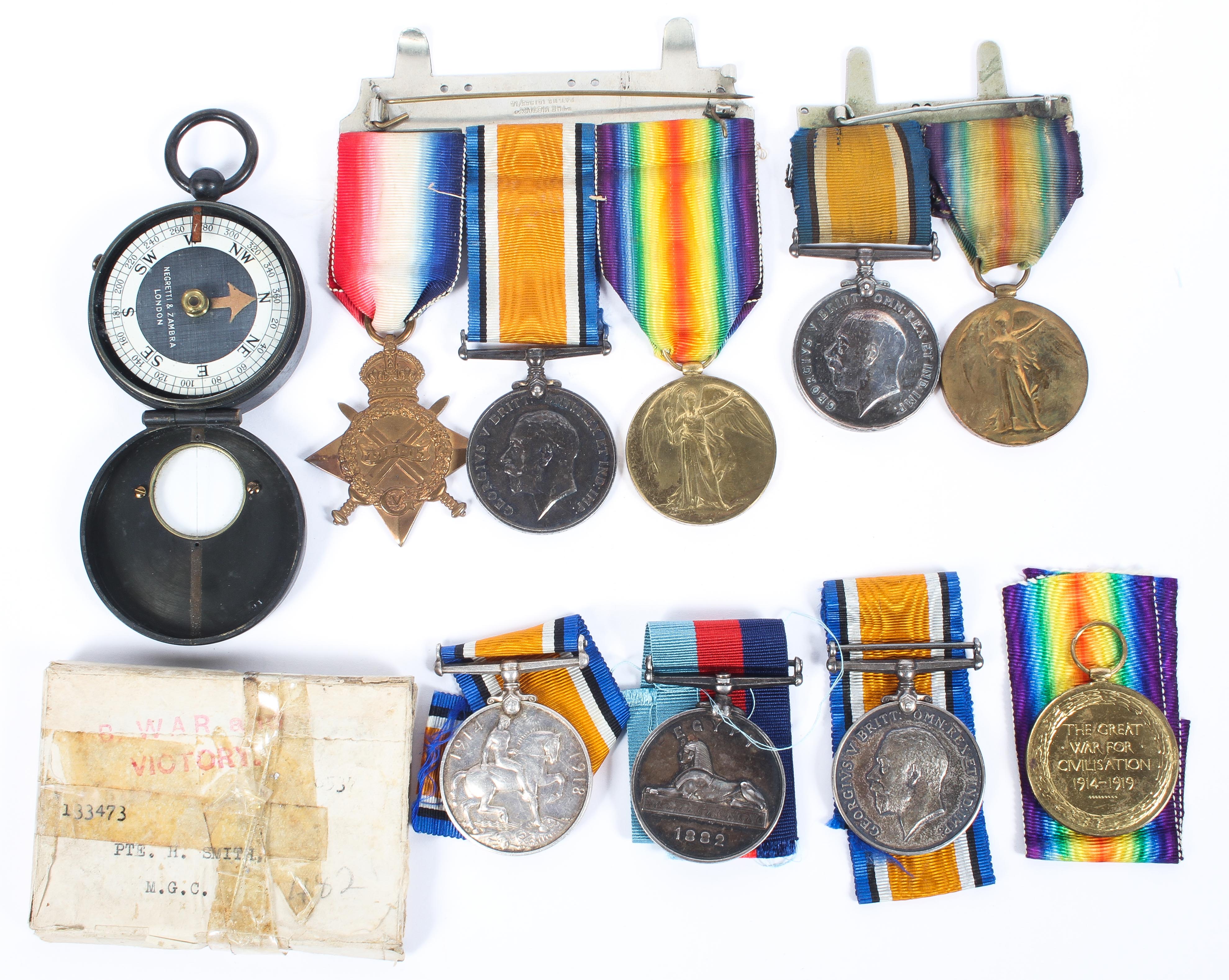 A collection of Victorian and WWI medals to include Egypt 1882 awarded to W. - Image 4 of 4
