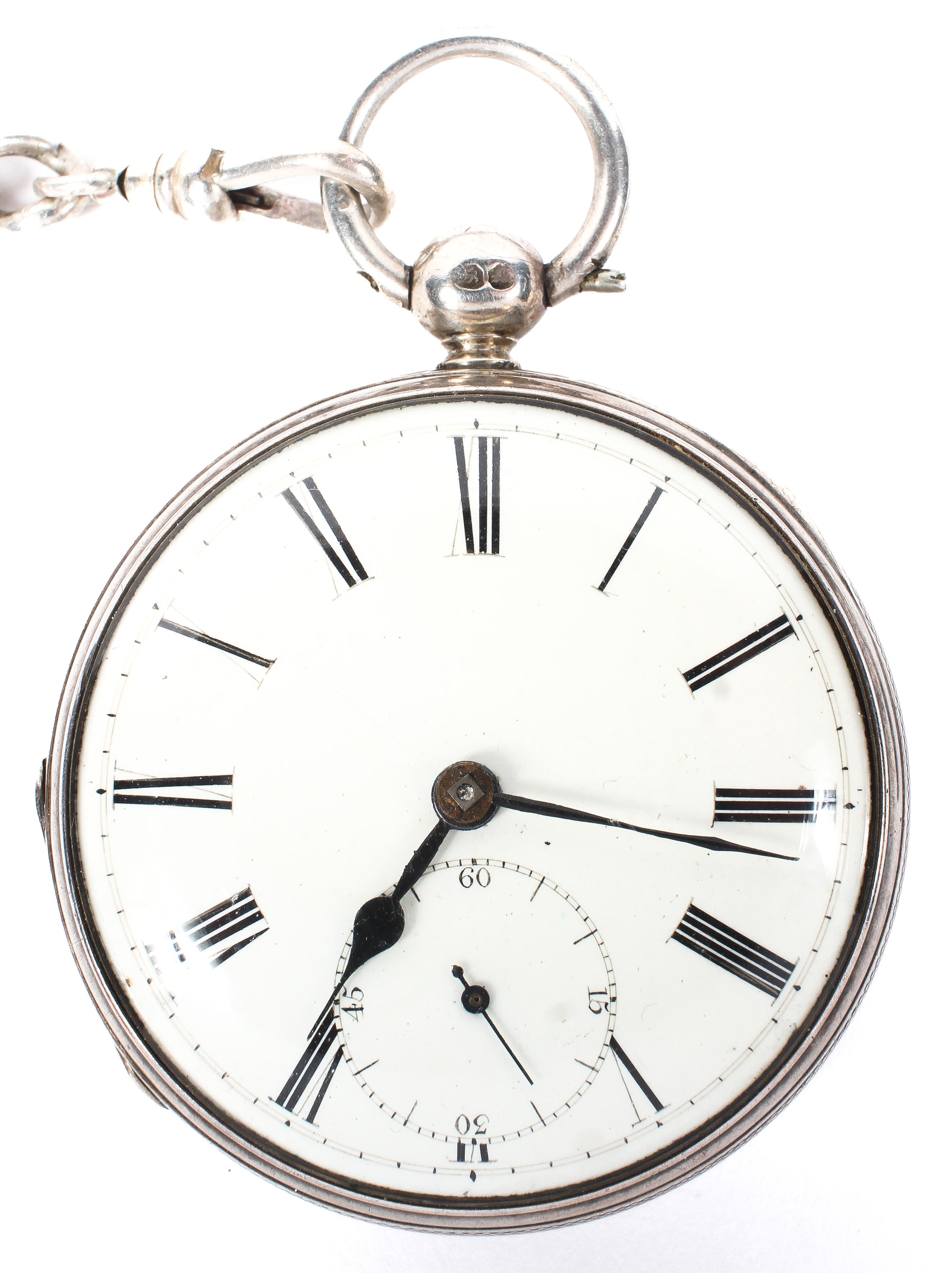 An early Victorian silver cased open face pocket watch,