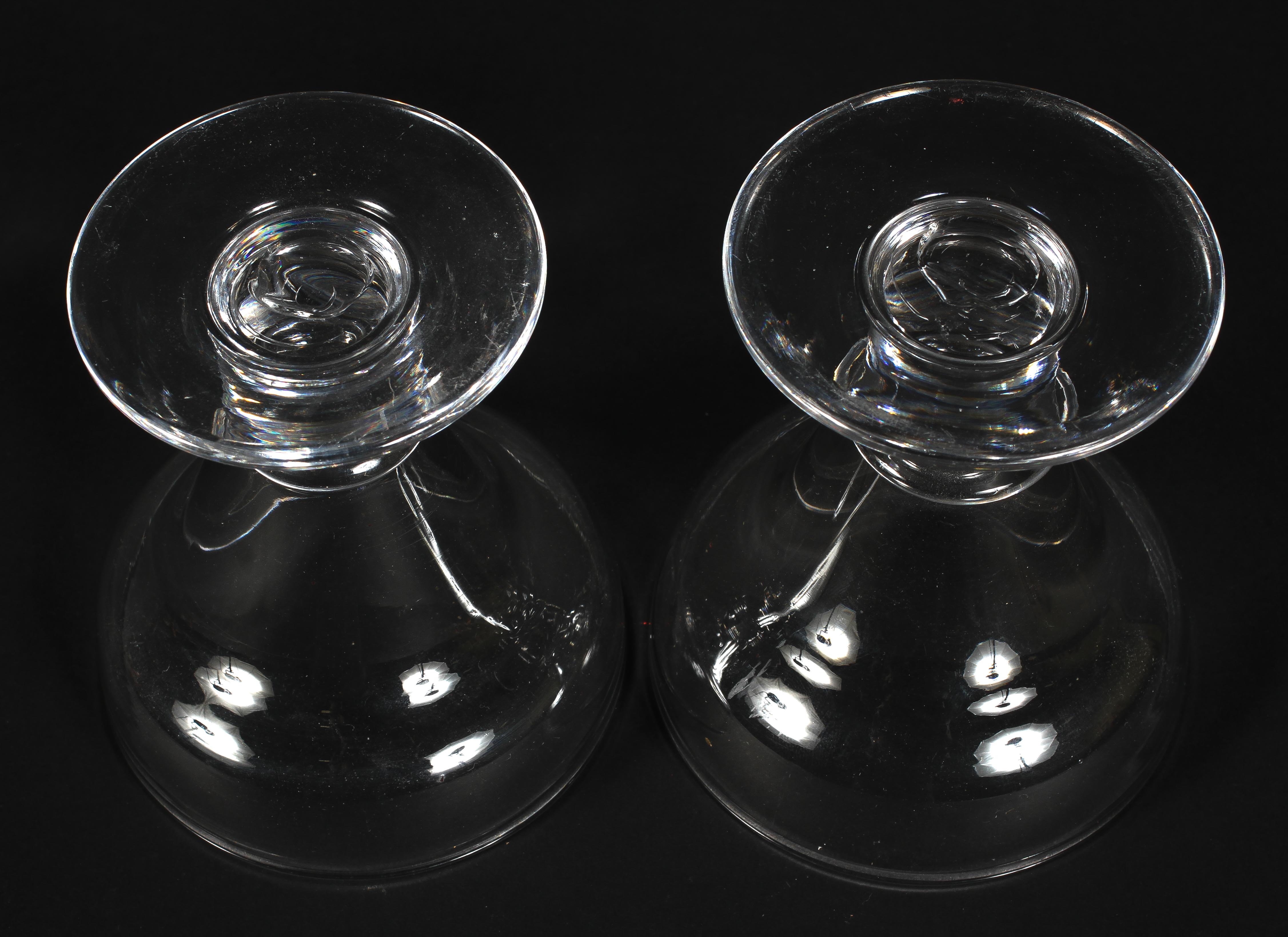 A pair of Georgian glass rummers, each with cup shaped bowl above ring stem, on spreading foot, - Image 2 of 2