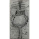 An abstract cast concrete decorative panel, 20th century, incised DB to reverse,