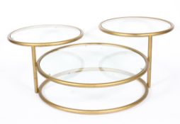 A 20th century Milo Baughman style metamorphic glass coffee table,