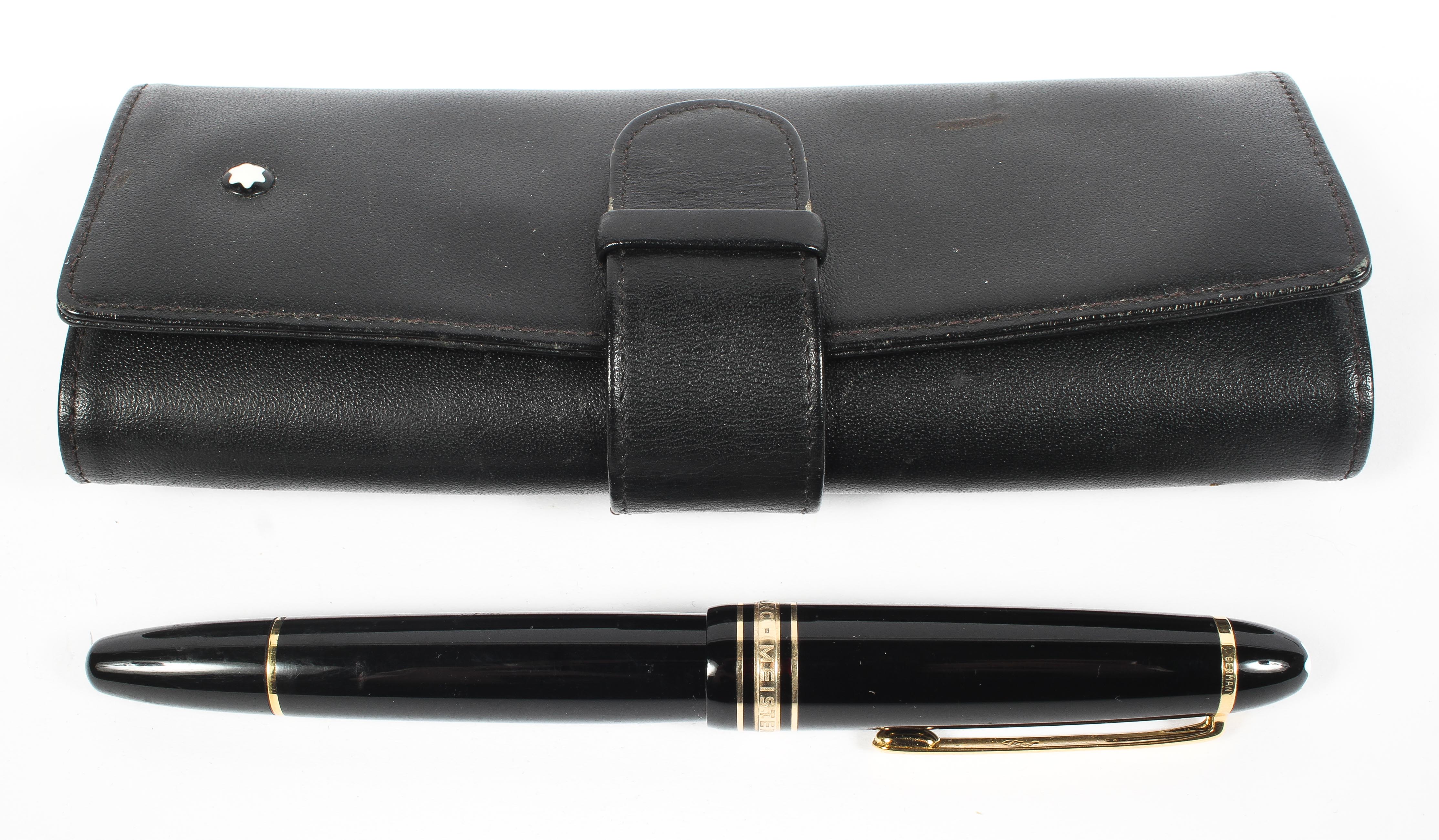 A Mont Blanc Meisterstuck fountain pen with Mont Blanc protective leather wallet/pouch. - Image 3 of 4