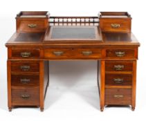A late Victorian mahogany writing desk,