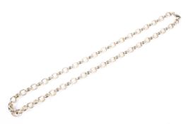 A 9ct gold chain link necklace. 43g. 45cm.