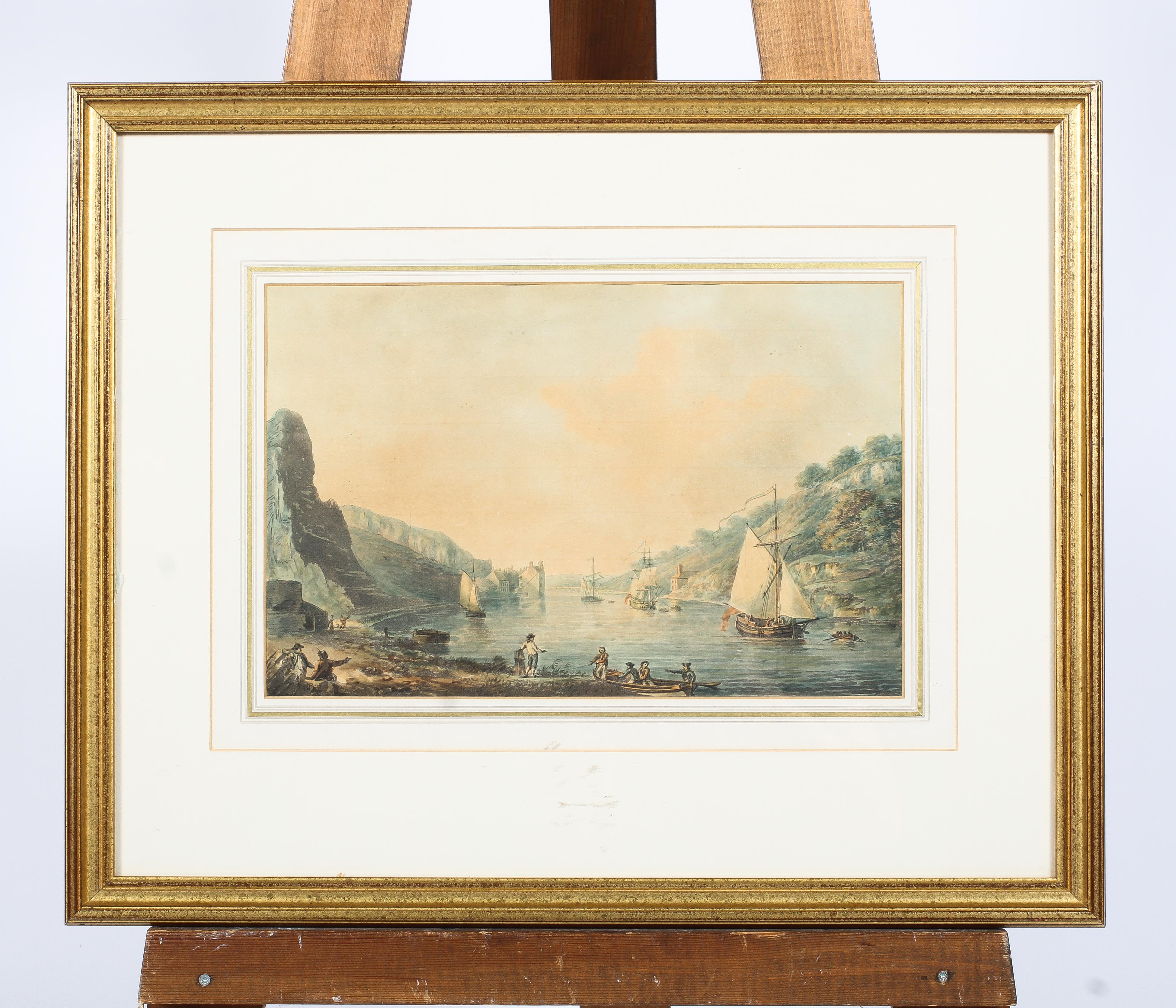 Nicholas Pocock, hand coloured print, 'Avon Gorge', signed and indistinctly dated lower left, - Image 6 of 8