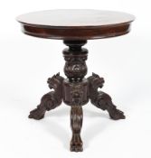 A Victorian style carved mahogany occasional table,