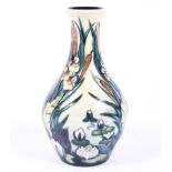 A contemporary Moorcroft 'Water lilies' pattern vase, of baluster form,