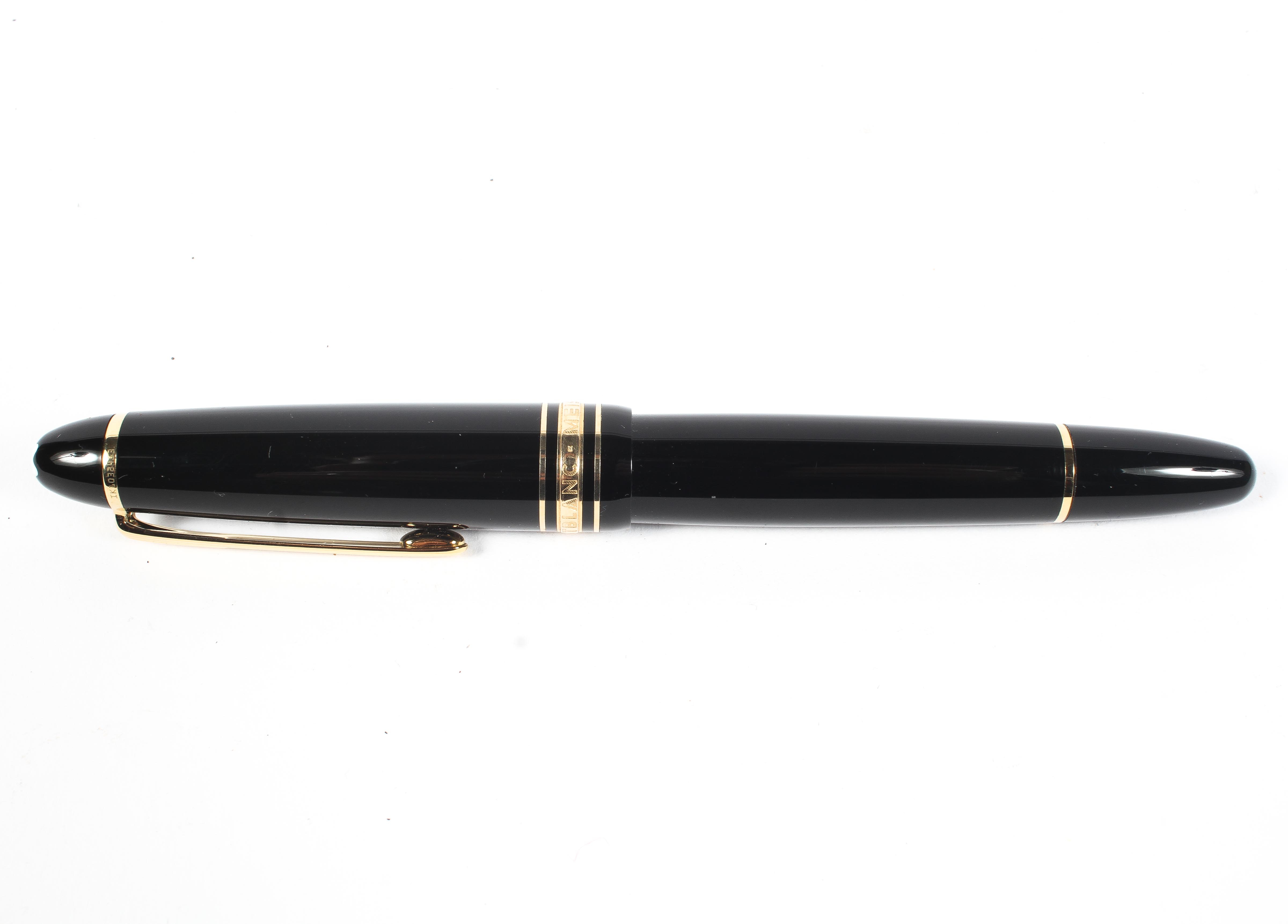 A Montblanc Masterpiece Black fountain pen, bearing branded gilt-metal mounts, in original box, - Image 2 of 3